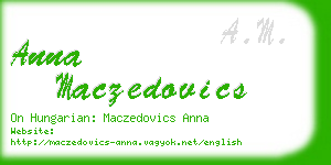 anna maczedovics business card